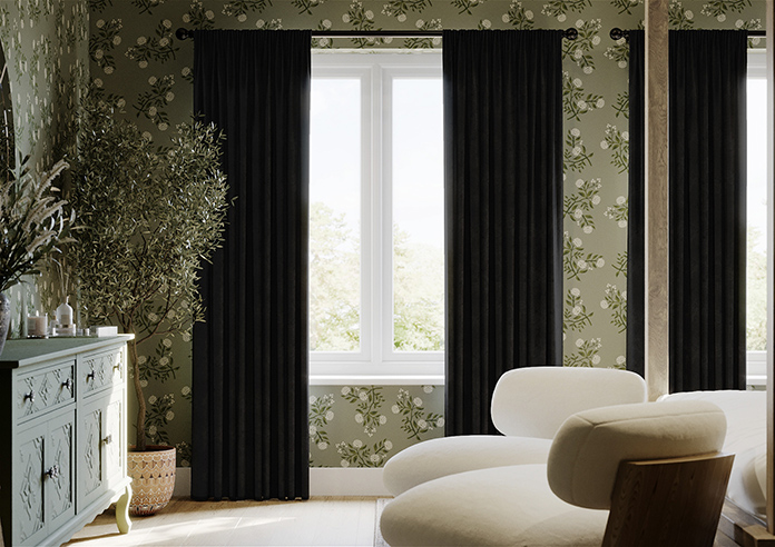 Florence Faux Suede, Classic Black - Made to Measure Curtains - Image 3